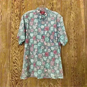 Reyn Spooner x  Disney x Mickey Mouse Cotton Shirt-Large (With Stains***)